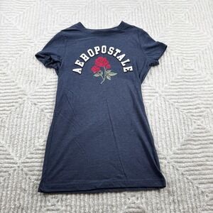 Aeropostale Shirt Womens XS Classic Crew Rose Floral Graphic Tee Top Street Y2K